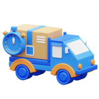 3d illustration on time delivery by car png