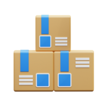 3d illustration of stack of shipping packages png