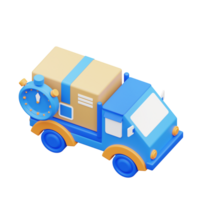 3d illustration on time delivery by car png