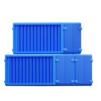 3d illustration of stacked cargo boxes png