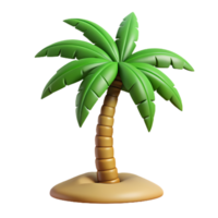 3d palm tree icon on sand, tropical design element for branding, travel marketing, and summer themes, ideal for web and mobile applications png