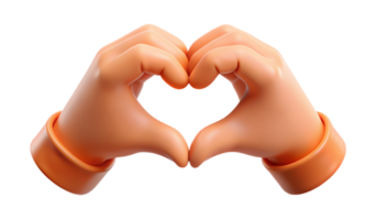 3d heart hands icon for love, communication, and partnership themes, ideal for digital design and marketing materials png