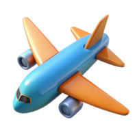 3d airplane icon with vibrant colors for travel, apps, and design use png