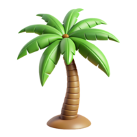 3d palm tree icon, perfect for travel, tropical themes, and summer marketing materials, easily integrated into digital designs. png