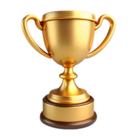 3d gyllene trofén ikon för prestation, utmärkelser, tävlingar, och företag milstolpar, idealisk för företags- och fest visuella png