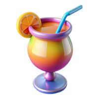 Vibrant 3D icon of a tropical drink, perfect for summer promotions, travel apps, and party invitations, evoking a festive, vacation vibe png