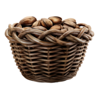 Almonds in a basket on Transparent background png