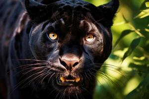 Close-up of a Black Panther in Natural Habitat photo