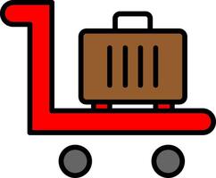 Trolley Line Filled Icon vector