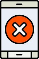 Delete Button Line Filled Icon vector