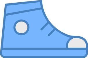 apoyo Zapatos línea lleno azul icono vector