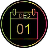 December Line Gradient Due Color Icon Design vector