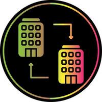 B2b Glyph Due Color Icon Design vector