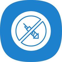 No Firework Glyph Curve Icon Design vector