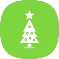 Christmas Tree Glyph Curve Icon Design vector
