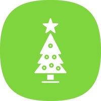 Navidad árbol glifo curva icono diseño vector