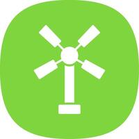 Windmill Glyph Curve Icon Design vector