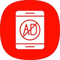 Ad Blocker Glyph Curve Icon Design vector
