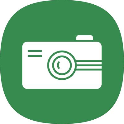 Digital Camera Glyph Curve Icon Design