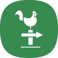 Chicken Glyph Curve Icon Design vector