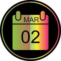 March Glyph Due Color Icon Design vector