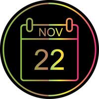 November Line Gradient Due Color Icon Design vector