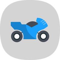 motocicleta plano curva icono diseño vector