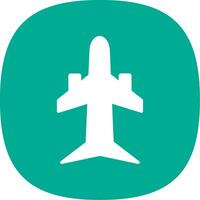 Plane Glyph Curve Icon Design vector