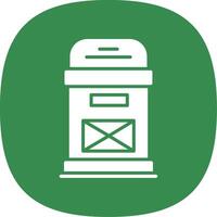 Postbox Glyph Curve Icon Design vector