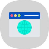 web navegador plano curva icono diseño vector