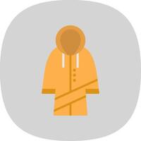 Raincoat Flat Curve Icon Design vector