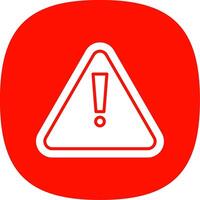 Warning Sign Glyph Curve Icon Design vector