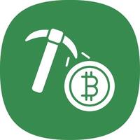Bitcoin Mining Glyph Curve Icon Design vector