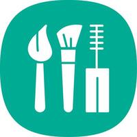 Makeup Brushes Glyph Curve Icon Design vector