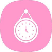 Wall Clock Glyph Curve Icon Design vector