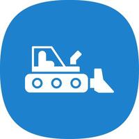 Bulldozer Glyph Curve Icon Design vector