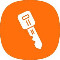 Car Key Glyph Curve Icon Design vector