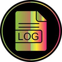 LOG File Format Glyph Due Color Icon Design vector