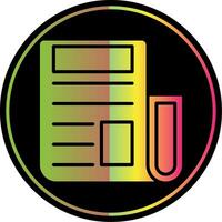 Newspaper Glyph Due Color Icon Design vector