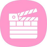 Clapperboard Glyph Curve Icon Design vector