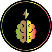 Brain Glyph Due Color Icon Design vector