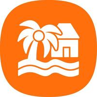 Beach House Glyph Curve Icon Design vector