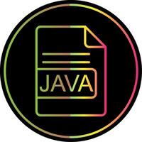 Java archivo formato línea degradado debido color icono diseño vector