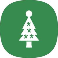 Christmas Tree Glyph Curve Icon Design vector