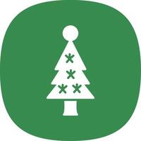 Christmas Tree Glyph Curve Icon Design vector