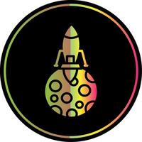 Moon Landing Glyph Due Color Icon Design vector