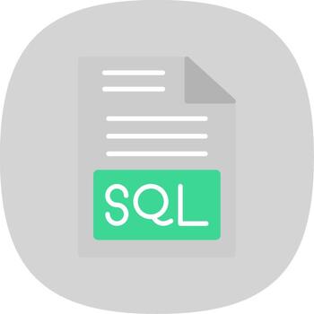 Sql Flat Curve Icon Design vector