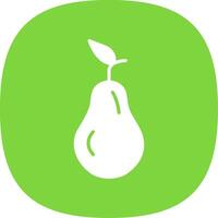 Pear Glyph Curve Icon Design vector