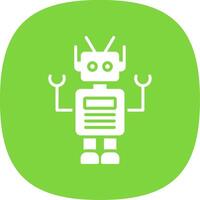 Robot Glyph Curve Icon Design vector