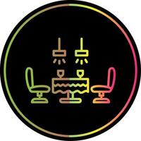 Dining Table Line Gradient Due Color Icon Design vector